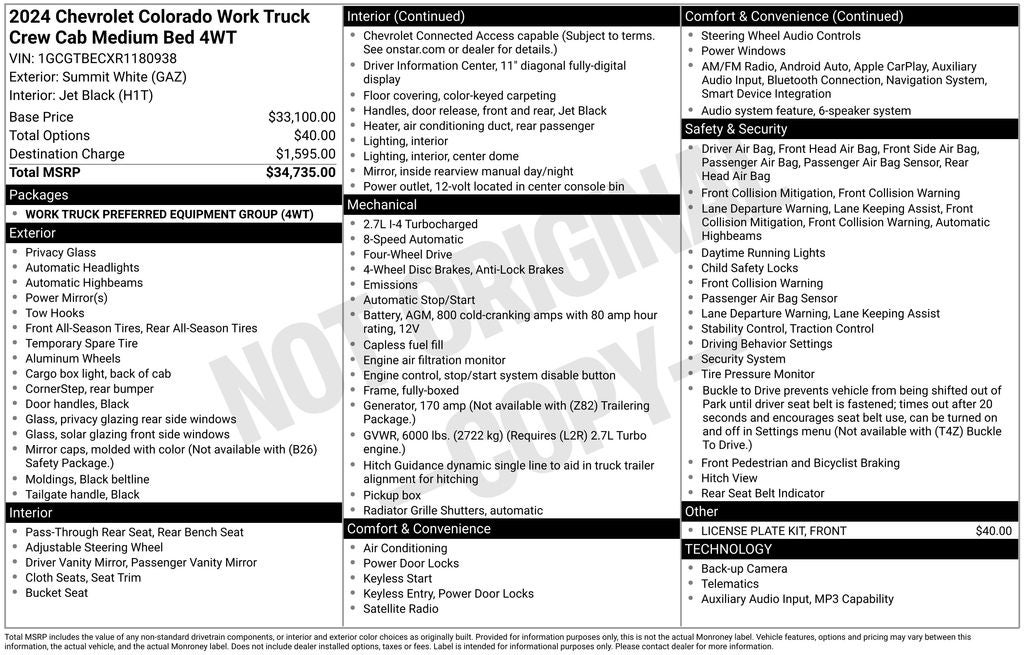 2024 Chevrolet Colorado Work Truck