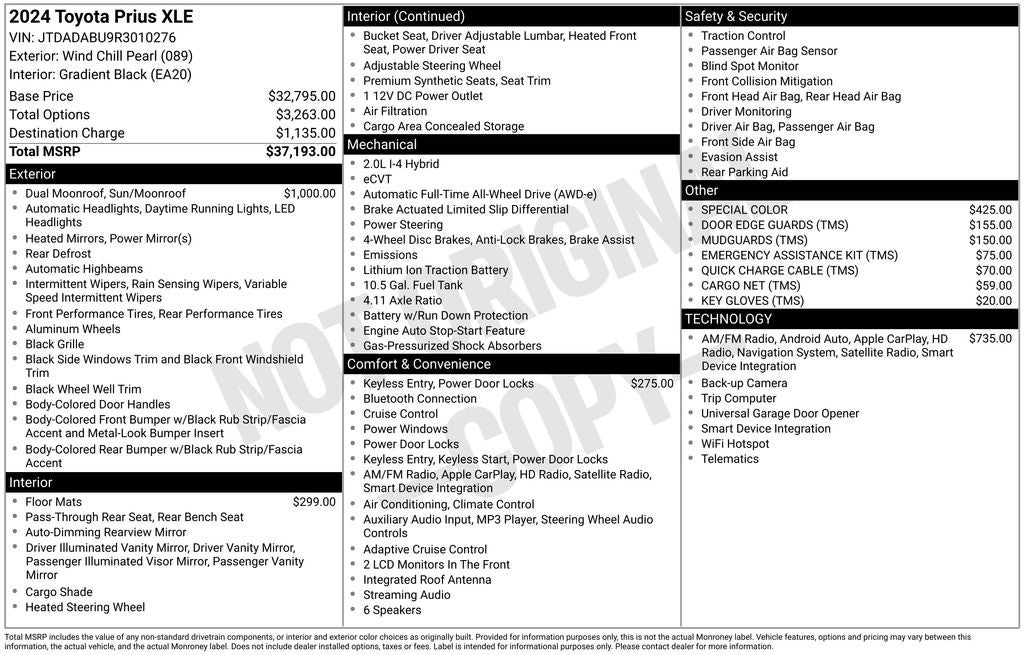 2024 Toyota PRIUS XLE