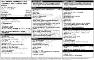 2022 Chevrolet Silverado 1500 LTD Custom Trail Boss