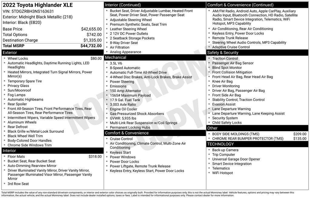 2022 Toyota Highlander XLE