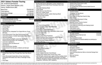 2021 Subaru Forester Touring