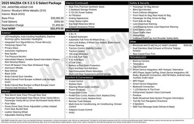2025 Mazda Mazda CX-5 2.5 S Select Package