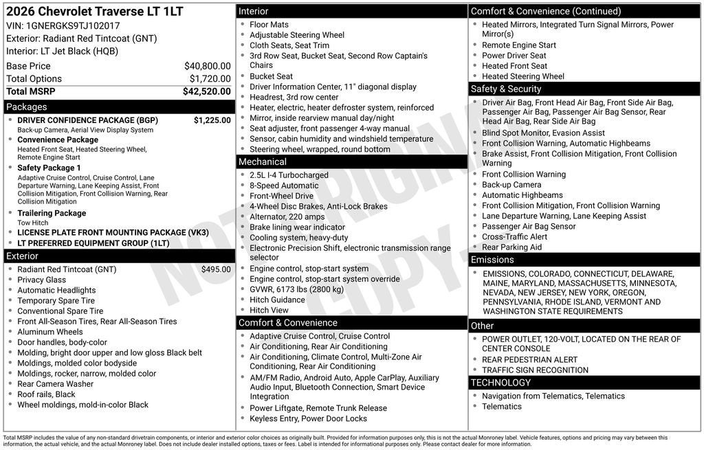 2026 Chevrolet Traverse LT